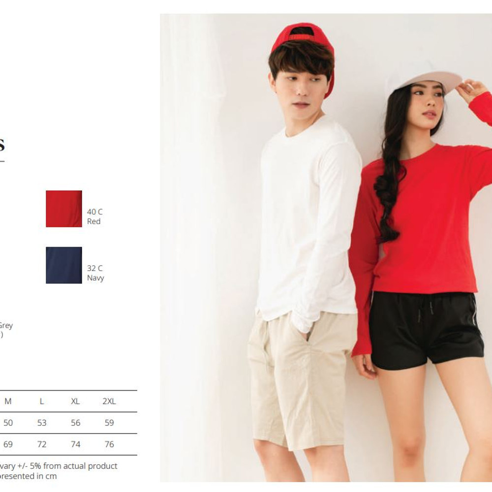 100% Long Sleeve Cotton Tees (Gildan Premium 76400) - 180 gsm, view 2