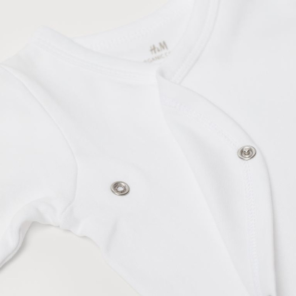 Custom Name on H&amp;M 3-pack long-sleeved bodysuits (0-9mths) - White, view 4