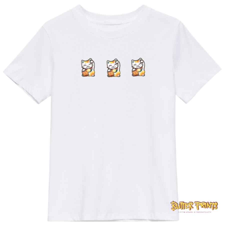 Lucky Cats T-shirt (with print name option)
