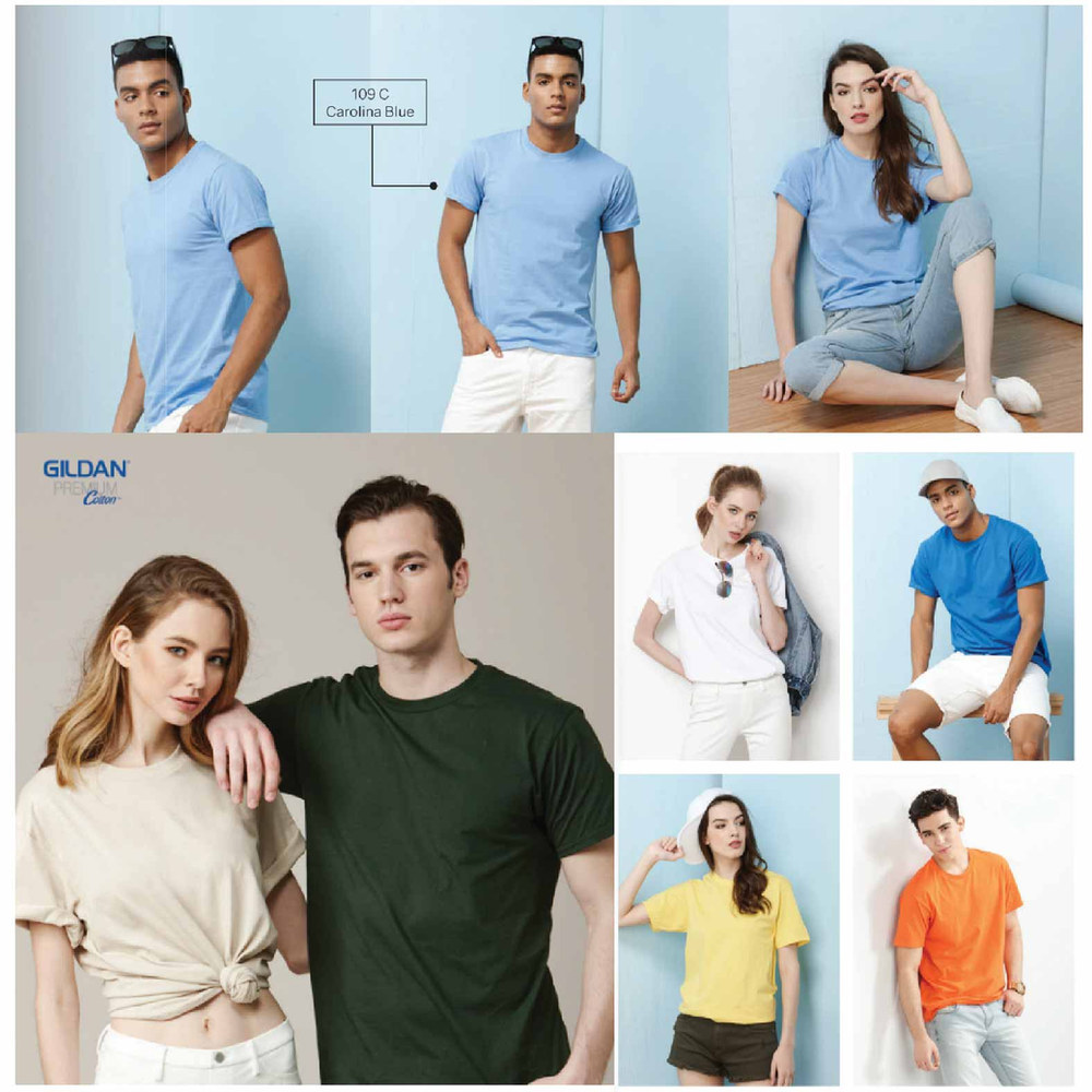 Heather Textured 100% Cotton Tees (Gildan Premium 76000) - 180 gsm, view 4