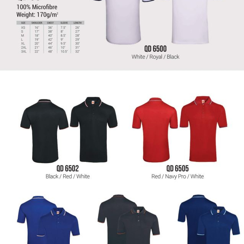QD65 Drifit Polo Collared T-shirts UNISEX (OS) 170 gsm, view 2